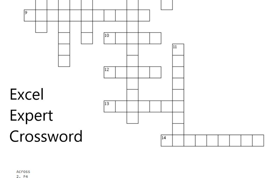 Excel Expert Crossword Puzzle