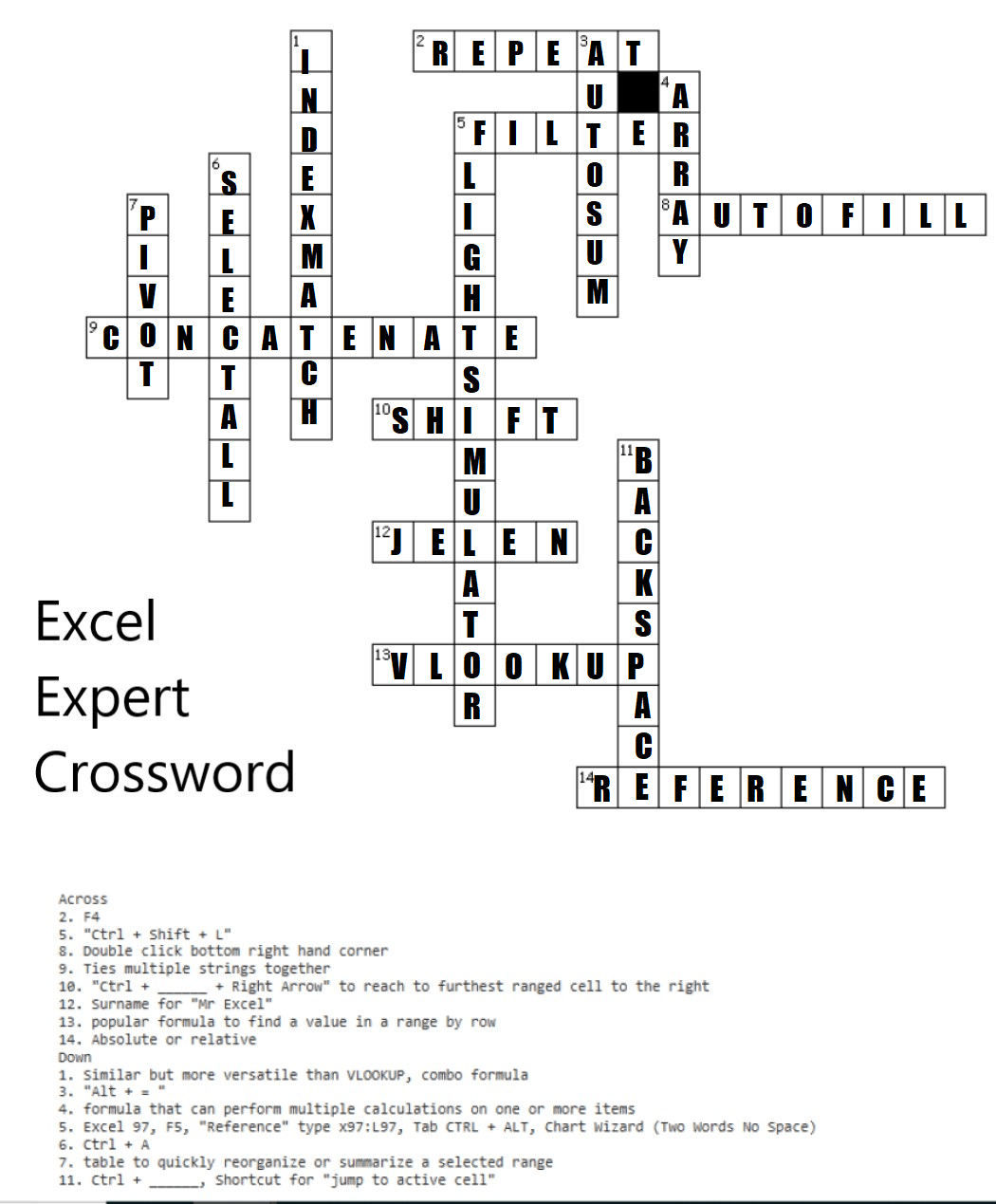 Microsoft Spreadsheet Program Crossword Keensshoessave