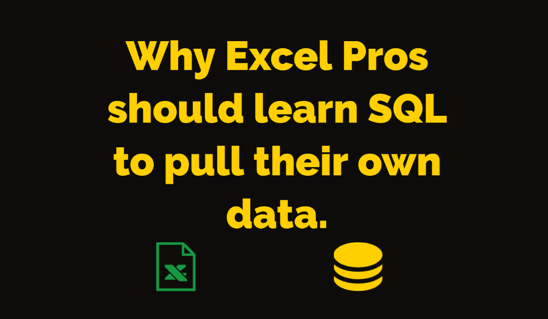 Excel Pros should learn SQL to pull their own data.