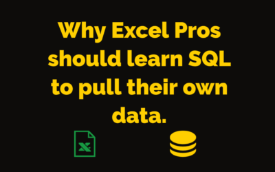 Excel Pros should learn SQL to pull their own data.